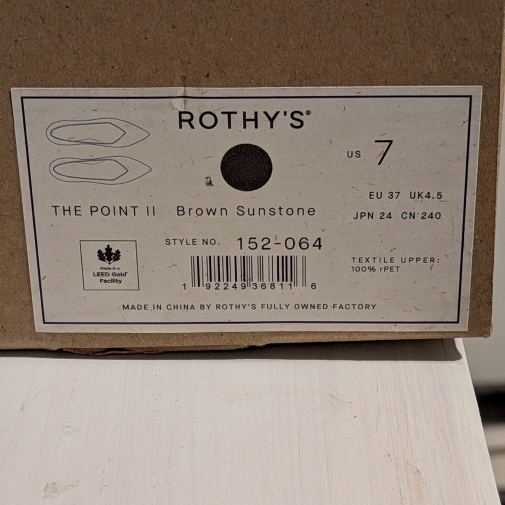 Rothy’s The Point II in Brown Sunstone - New in Box - Picture 3 of 4